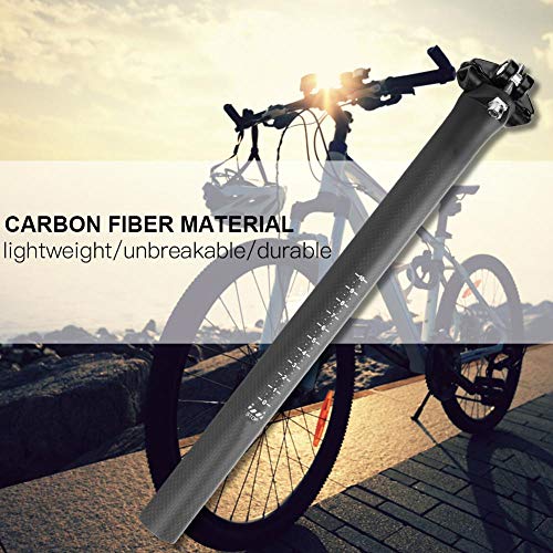VGEBY1 Tija de sillín de Bicicleta, tija de sillín de Bicicleta de Fibra de Carbono de 27.2/30.8/31.6 mm para Mountain Road Bike(31.6X400MM)