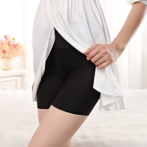 Voqeen Bragas de Mujer sin Costuras Bragas básicas Shorts 3 Piezas Seda de Hielo Shorts Hipster Braguitas Short de Seguridad Shorts (Negro*3, M)