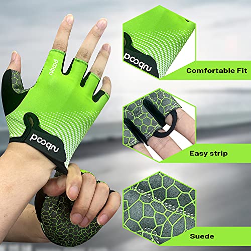 Voroar Guantes de Ciclismo MTB Guantes de Bici de Carretera de Medio Dedo, Guantes Deportivos para Gimnasio Moto Entrenamiento, Antideslizantes Guantes Transpirables Verano para Hombre y Mujer