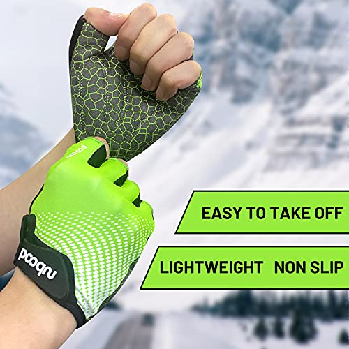 Voroar Guantes de Ciclismo MTB Guantes de Bici de Carretera de Medio Dedo, Guantes Deportivos para Gimnasio Moto Entrenamiento, Antideslizantes Guantes Transpirables Verano para Hombre y Mujer