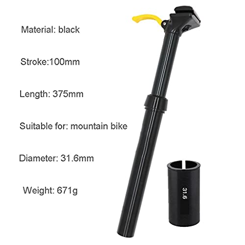 VPPV Tijas de Sillin MTB de Bicicleta 31.6 mm, Aleación de Aluminio Ajustable Telescopica MTB Soporte de Montaje 30.4mm Tija Sillin Componentes (Size : 31.6mm)