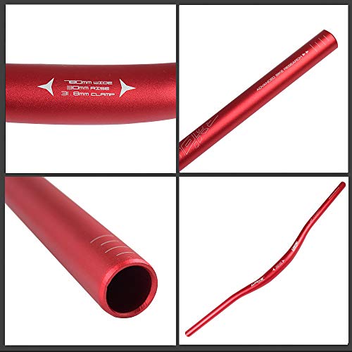 WAKE Manillares para bicicletas, Mountain Bike Manillar Ancho MTB Barras Elevadoras Mangos de Bicicleta de aleación de Aluminio extralargos Extra Largos para bajadas Off-Road 31.8 * 780MM Rojo