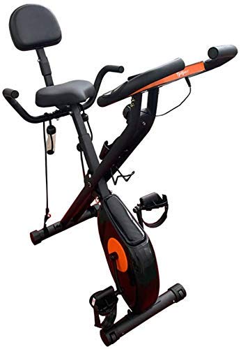 WEI-LUONG plegable Plegable cubierta Ciclismo Bicicleta estática, Cardio entrenamiento de la vuelta de la bici con la tasa de sensores Corazón y pantalla de la consola, Mute aptitud bicicletas y Ab Tr