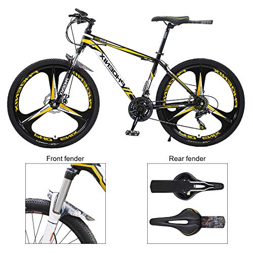 Wonnell Guardabarros Bicicleta MTB, 2 Piezas de Estilos impresión de Moda Guardabarros Delanteros y Traseros de Bicicleta MTB,8 sujetacables para Guardabarros Compatibles 20", 26", 27.5", 29"