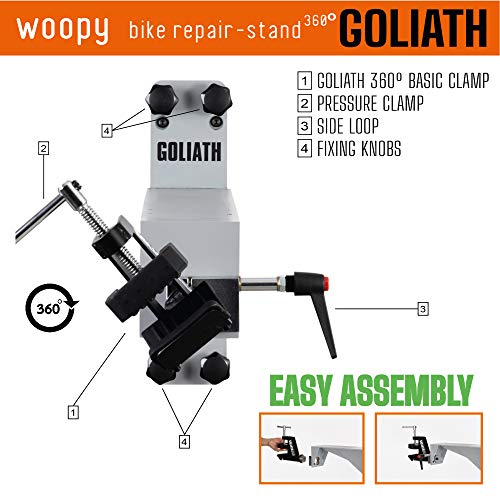 WOOPY Goliath G-Wall Soporte Bicicletas Pared, Altura Fija, Soporte Reparación Bicicletas, Desmontable, Mantenimiento de Bicicletas, Uso Exterior o Interior, Carga Máxima 60 kgs