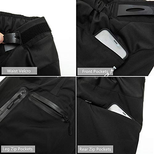 WOSAWE Pantalones Cortos de Ciclismo para Hombre Transpirable Gel 3D Acolchada Sueltos MTB Ropa Interior Pantalones (Negro L)