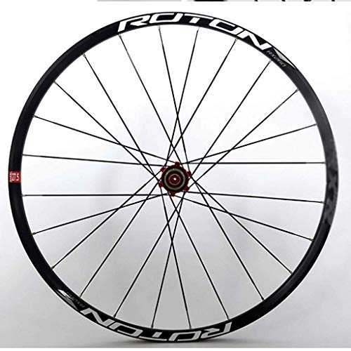 WYJW Juego de Ruedas de Bicicleta al Aire Libre 26"/27,5"/29"Llantas de Doble Pared MTB Buje de Casete de Carbono Rodamiento Sellado Rueda de Bicicleta Freno de Disco QR 11 Velocid