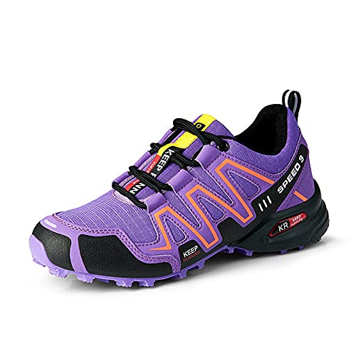 WYUKN Zapatillas de Ciclismo MTB ， 2021 Hombres Mujeres Zapatillas de Bicicleta de montaña Transpirables con Bloqueo automático,C1-39EU