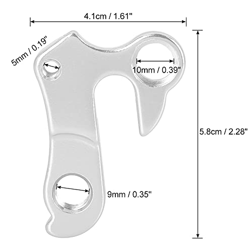 X AUTOHAUX Bicicleta Cola Gancho Trasero Cambio Patilla Cuadro Engranaje Gancho Tono Plata