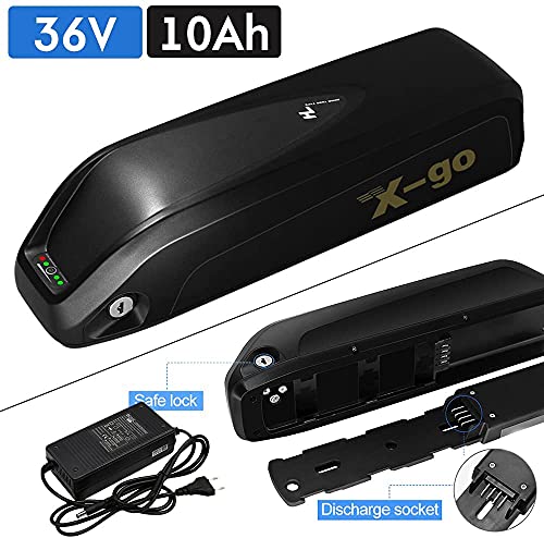 X-go Bateria Bicicleta Electrica 36V 10Ah 10.4Ah de Iones de Litio Ebike 36v batería con 25a BMS para 250w 350w 500w 750w Motor