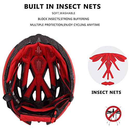 X-TIGER Bicicleta Casco Adulto Unisexo con Certificado CE,Visera y Forro Desmontable Especializado para Ciclismo de Montaña (Rojo)