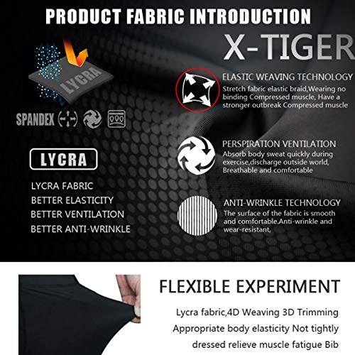 X-TIGER Hombres Ropa Interior de Bicicleta con 5D Gel Acolchado MTB Ciclismo Pantalones Cortos-Negro (Verde Culotte Pantalones, XXL)