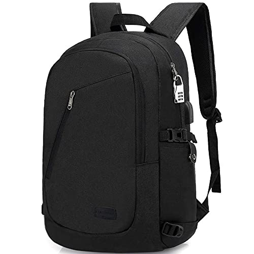 XQXA Mochila Antirrobo Impermeable,Mochila Portatil 15.6 Pulgadas Mochila Hombre con Puerto de Carga USB,Mochila Backpack para el Laptop para Ordenador del Negocio Trabajo Diario Viaje-Negro