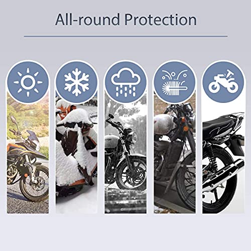 XYZCTEM Funda para Motos, Cubierta de Motocicleta de Tela Oxford Impermeable Resistente para Protección al Aire Libre de Todas Las Estaciones (265 x 105 x 125 cm)