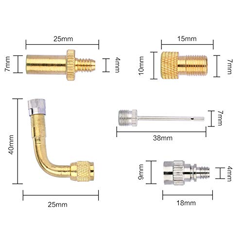 Yizhet 12 x Adaptador de Valvula Bicicleta Válvula Adaptador DV AV SV Válvula Adaptador Presta Schrader Dunlop para Compresor Bomba de Bicicleta Bomba de Pie Balón para Hinchar Bicicletas