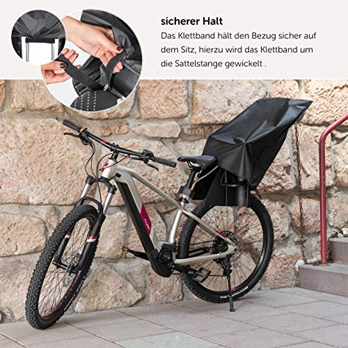 Zamboo Protector Lluvia Silla de Bicicleta para niños trasera / Cubierta Universal Portabebe Bicicleta / Funda impermeable Asiento infantil Bicicleta - Negro