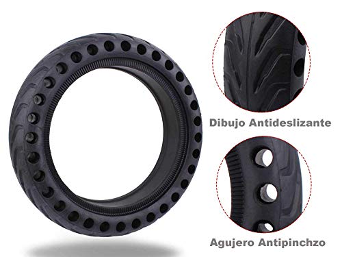 Zamelux Repuesto Neumático Antipinchazo 8,5" Neumático Macizo Honeycomb para Patinete Eléctrico Compatible con Xiaomi M365