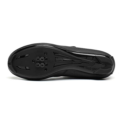 Zapatilla de Ciclismo Profesional Hombre Mujer Zapatos de Ciclismo de Antideslizantes SPD/SPD-SL Lock System para Bicicleta de Montaña/Carretera con Estilo de Encaje rápido Giratorio Negro 41 EU