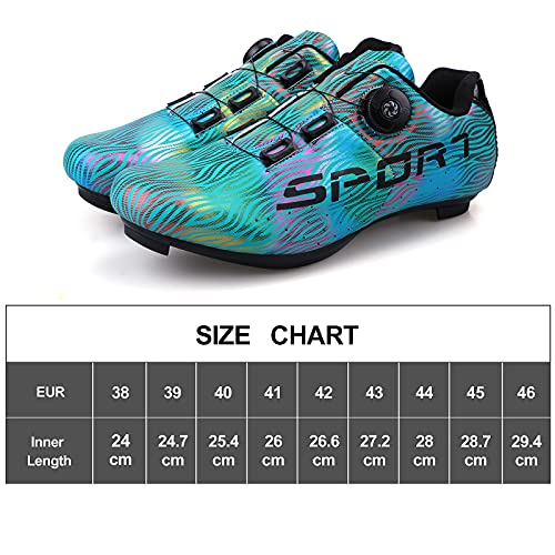 Zapatillas Ciclismo Carretera Hombre Mujere Zapatillas MTB Adulto Cycling Shoes Talla 40 Color Azul Hebilla De Zapato Giratoria Respirable Calzado Ciclismo con Caja De Zapatos