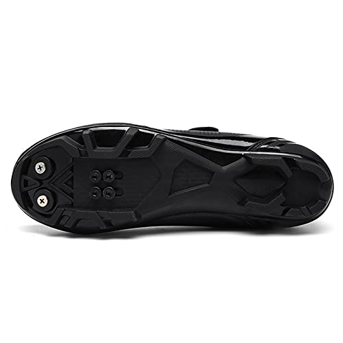 Zapatillas de Bicicleta de Montaña Antideslizantes para Hombre Mujer Zapatillas de Ciclismo MTB Transpirables Profesionales Compatibles con SPD Black 260
