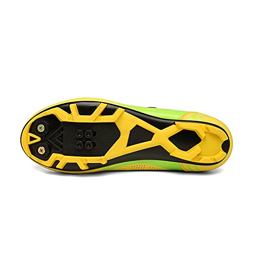 Zapatillas de Ciclismo MTB Hombre Mujer Zapatillas de Bicicleta de Montaña Zapatillas Deportivos con Pedal Autoblocante SPD Yellow-275