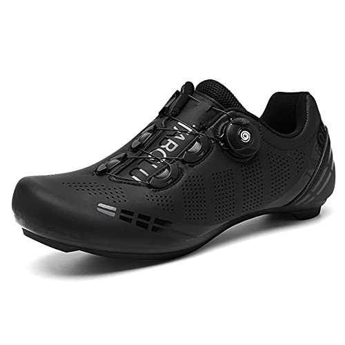 Zapatillas de Ciclismo para Bicicleta de Carretera para Hombre Antideslizante Transpirable Compatible con SPD y Delta Negro 260