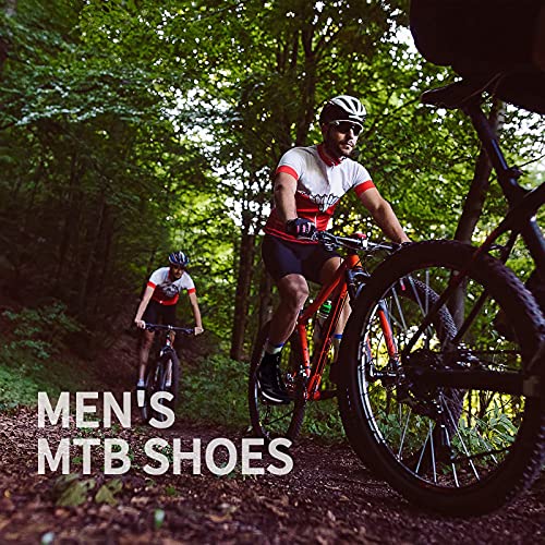 Zapatillas de montaña para Hombre SANDUGO MTB, aptas para 2 Tornillos SPD. Compatible con Shimano, Pedales Crankbrothers, Ligeras y cómodas, Zapatillas de Ciclismo Negras para Hombre