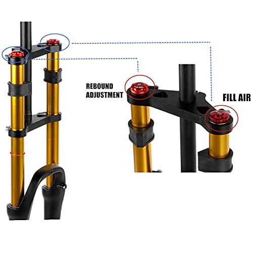 ZCVB Horquilla De Suspensión MTB Fat Tire Amortiguación De Las DH Air Doble Hombro 26 X 4,0 Pulgadas para Bicicleta De Montaña Snow Beach XC, Frenos De Disco De Apoyo,34mm a