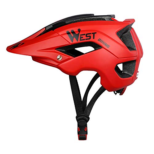 Zeroall Casco de Bicicleta Ligero para Hombre Mujer 56-62cm Tamaño Ajustable Casco de Ciclo con Visera Desmontable Cascos de Ciclismo para Bicicleta Patineta Scooter(Rojo)