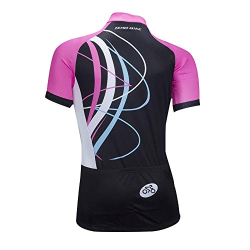 ZEROBIKE Manga Corta Ciclismo MTB Maillot para Mujer, Jersey Ropa Transpirable para Deportes al Aire Libre Ciclo Bicicleta (Polvo galopante, M)