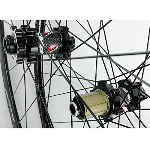 ZFF 700C Freno De Disco Bicicleta Carretera Juego De Ruedas Fuera del Camino Delantero Trasero Rueda Eje Pasante Freno V/C Los 40MM 7-12 Velocidad Volante Pared Doble (Size : F12X100 R12X142)