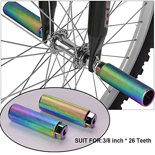 ZONSUSE Clavijas para Pedales BMX Antideslizantes de aleación de Aluminio, Pedal de Bicicleta Apto para Ejes Delanteros o Traseros, Clavijas de Bicicleta, para Bicicleta Bici BMX (Color)