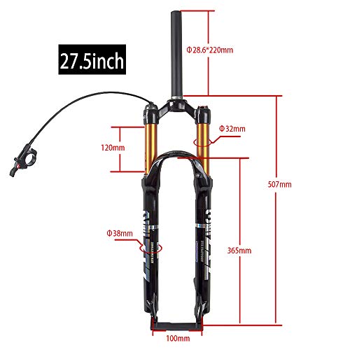 ZTZ 【 Tenedor de aire de aleación de magnesio de montaña delantera horquilla amortiguador de presión de aire horquilla horquilla accesorios 26 Romote Lock Out