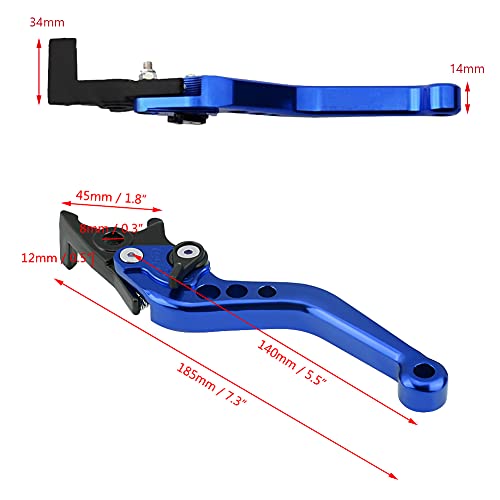 1 Par de Manetas de Freno, Keenso de Doble Disco de Freno de Motocicleta Maneta de Freno Universal con Doble Disco(Azul)