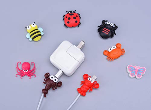 12 Piezas protectores de cable de cargador protector de cable que evitan la rotura del cable para Airpods/juego de cable de teléfono anti-roto con dibujos animados lindo