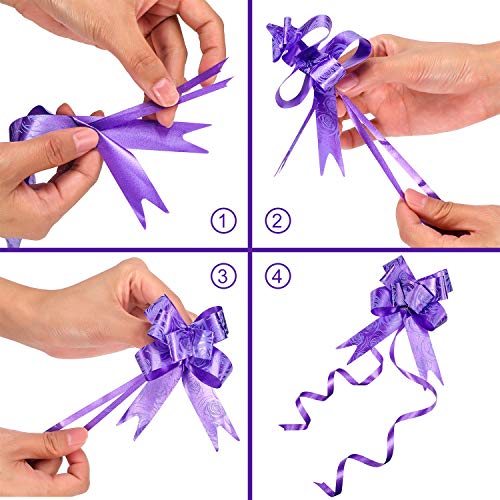 150 Mini Lazos para Envolver Regalos, Lazos de Regalo de Organza de 2,7 Pulgadas, Lazos de Cinta de Nudo de Regalo para Navidad, Boda, Decoración de San Valentín y Regalo de Cumpleaños