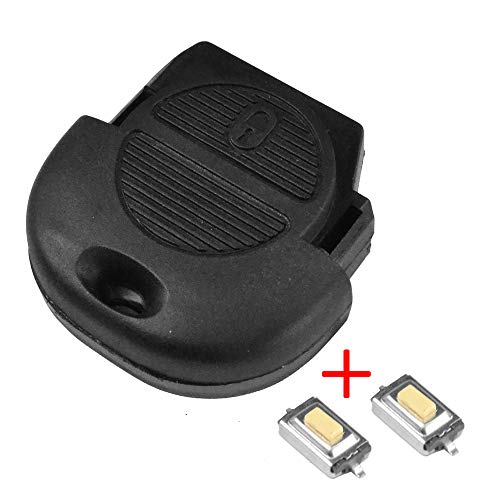 2 botones de repuesto para llave de coche, mando a distancia para Nissan Micra Almera Primera X-Trail Navara Patrol Maxima Vanette Fob Case Kit de reparación de llaves con interruptor