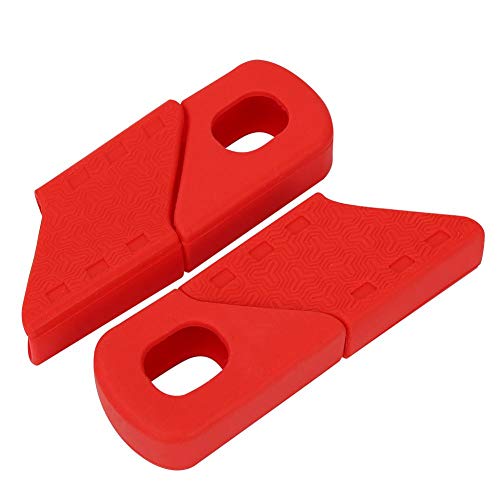 2 Pares Protector biela Carretera, Protector bielas de Silicona Bicicleta para Bicicleta de montaña y Carretera(Rojo)