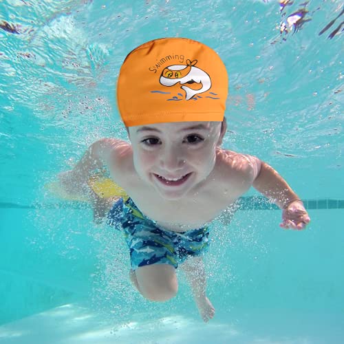 Gorro de natación para niños, 3 unidades, de silicona, duradero,  impermeable, para piscina, gorras de natación cómodas para cabello largo y  corto para