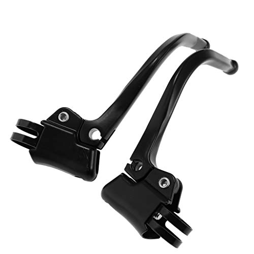 2 Piezas de Manija de Freno Delantero Metálico 2.2-2.4 cm Reemplazo de Fácil Instalación para Bicicleta Fixie, Color Negro/Plata - Negro