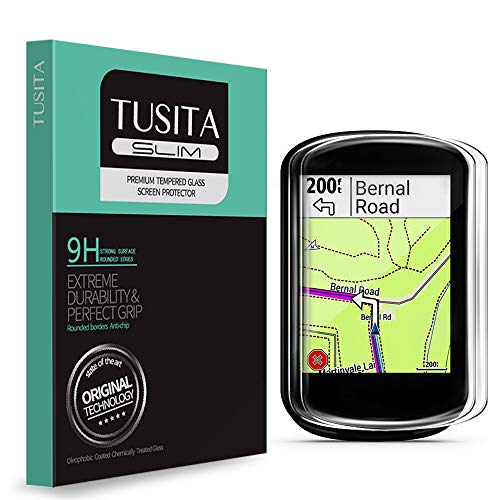 [2020 Nuevo Mejorado] TUSITA Cristal Templado para Garmin Edge 530 830 - Protector Pantalla (2 Unidades) Ultrafino Vidrio (0.33mm), Ultraresistente (9H Dureza)