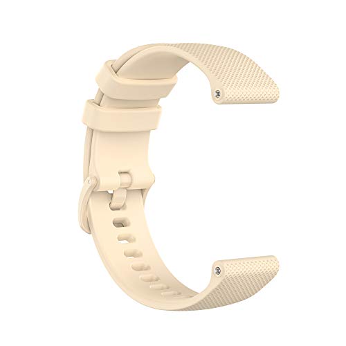 20mm Correas De Reloj,Correa para Garmin Venu SQ,Sport Bandas Correa Repuesto,Silicona Reloj Recambio Brazalete Correa Repuesto para Garmin Venu/Garmin Vivoactive 3/Vivoactive 3 Music (Beige)