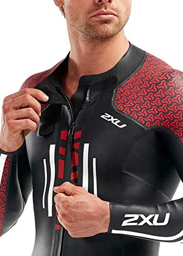 2XU Pro-Swim Run Traje húmedo, Hombre, Negro/Flame Scarlet, M