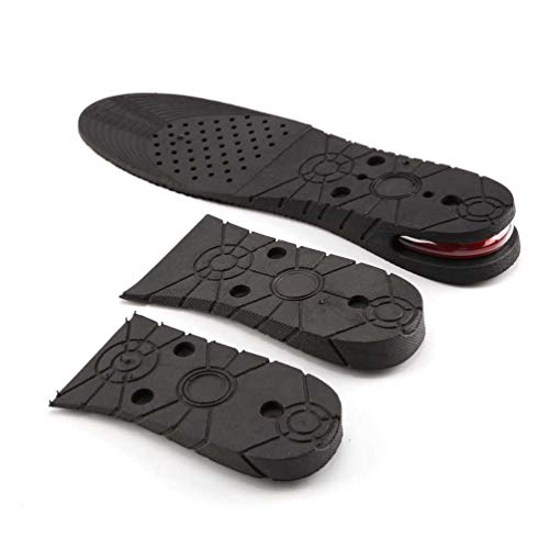 3 capas de aumento de altura Plantillas de zapatos Elevador Kit de elevación de hasta 7 cm 2.8 "Unisex Cojín de aire Almohadilla del talón Boot Insertar Taller