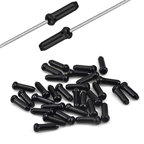 30 Piezas Tapa de Cable de Freno, Tapones para Cables de Bicicleta Aleación de Aluminio, Puntas Extremo Topes de Cable de Freno para Bicicleta de Montaña y Bicicleta de Carretera (Negro)