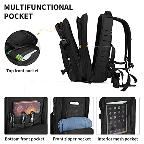 35L Mochila Táctica Militar,Mochila de Asalto Molle Mochila Impermeable de Combate Mochila Escolar Impermeable Hombres Mujeres Bolsa de Emergencia para Caza Caminar Senderismo