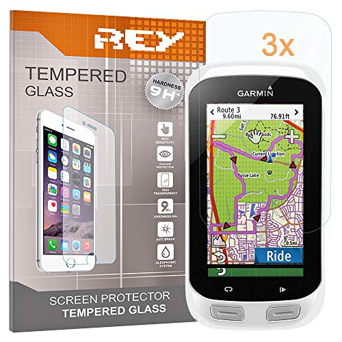 3X Protector de Pantalla para Garmin Edge 1000, Cristal Vidrio Templado Premium