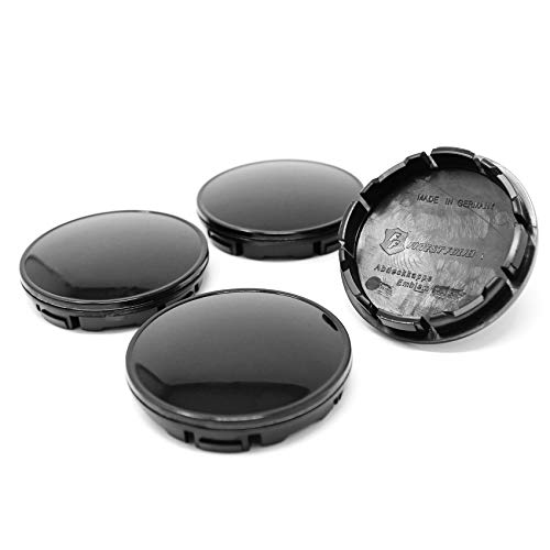 4 x Tapas del buje para llanta diámetro de 56 mm o 60 mm Universal tapacubo Aluminio para Centro de Rueda Accesorios para Coche (Negro, 56mm Ø)