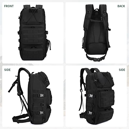 45L Mochila Táctica Impermeable Mochila Militar Paquete de Asalto Resistente al Agua Molle Gran Capacidad Nylon 900D con Múltiples Bolsillos Mochila para Senderismo,Caza