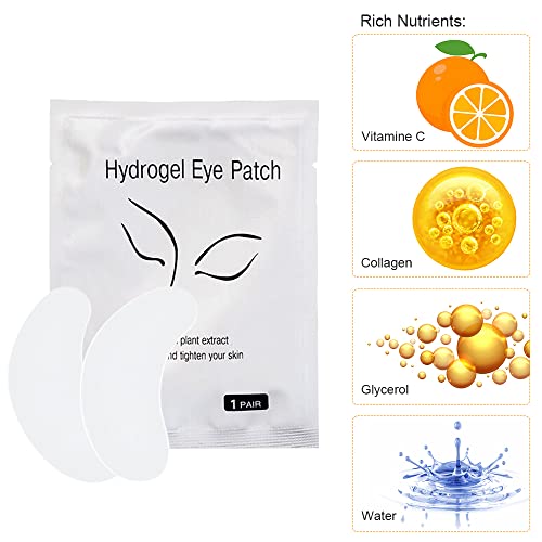 50 pares Parches para Pestañas,ZOLGINAH Eye Gel Pads，Lash Extension Pads Sin Pelusa,Gel de Ojos Almohadillas de Extensión para Pestañas,Eye Gel Parches Beauty Tool para Salón